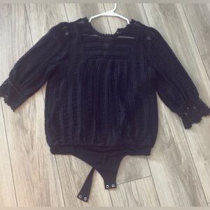 Express Black Lace Blouse